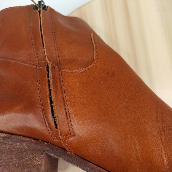 Madewell Charley Bootie Leather Block Heel English Saddle K5307 Women US 8 - Picture 12 of 16